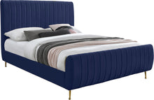 Load image into Gallery viewer, Zara Cream Velvet King Bed
