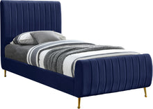 Load image into Gallery viewer, Zara Cream Velvet Twin Bed