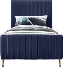 Load image into Gallery viewer, Zara Cream Velvet Twin Bed