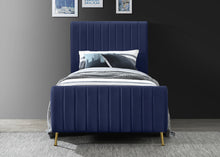 Load image into Gallery viewer, Zara Cream Velvet Twin Bed