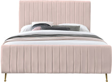 Load image into Gallery viewer, Zara Cream Velvet Queen Bed