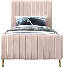 Load image into Gallery viewer, Zara Cream Velvet Twin Bed