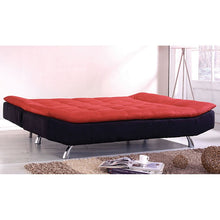 Load image into Gallery viewer, Malibu Microfiber Futon Sofa, Red &amp; Black