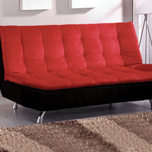 Load image into Gallery viewer, Malibu Microfiber Futon Sofa, Red &amp; Black