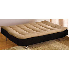 Load image into Gallery viewer, Mancora Microfiber Futon Sofa, Camel &amp; Black