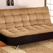Load image into Gallery viewer, Mancora Microfiber Futon Sofa, Camel &amp; Black