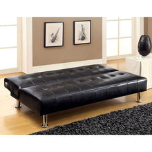 Load image into Gallery viewer, Bulle Leatherette Futon Sofa, Black