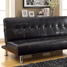 Load image into Gallery viewer, Bulle Leatherette Futon Sofa, Black