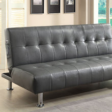 Load image into Gallery viewer, Bulle Leatherette Futon Sofa, Gray