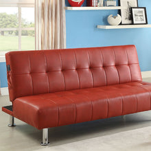 Load image into Gallery viewer, Bulle Leatherette Futon Sofa, Red