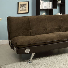 Load image into Gallery viewer, GALLAGHER Futon Sofa w/ Bluetooth Speaker, Brown