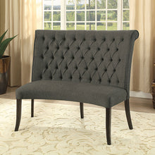 Load image into Gallery viewer, Nerissa Round Love Seat Bench, Gray Fabric