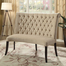 Load image into Gallery viewer, Nerissa Round Love Seat Bench, Ivory Fabric