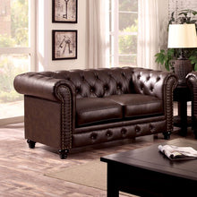 Load image into Gallery viewer, STANFORD Love Seat, Brown Leatherette