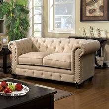 Load image into Gallery viewer, STANFORD Love Seat, Ivory Fabric
